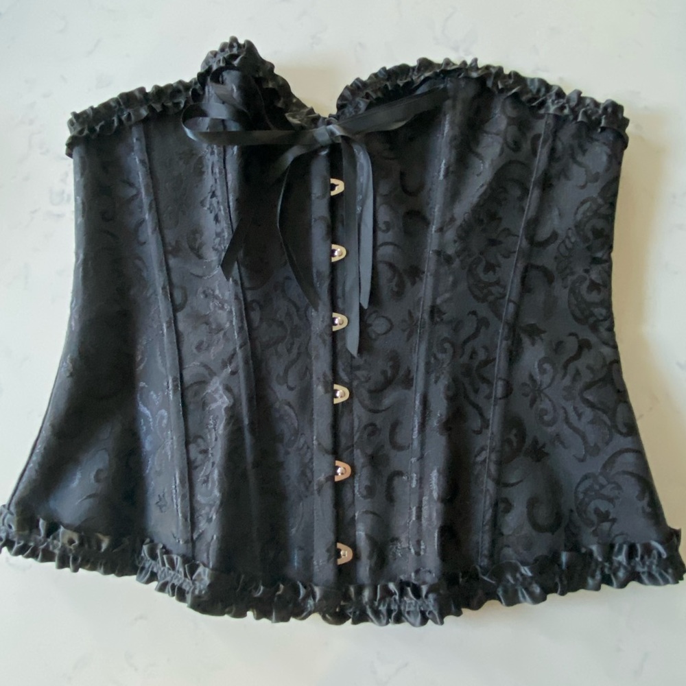 BLACK BUST CORSET (never worn, Large)